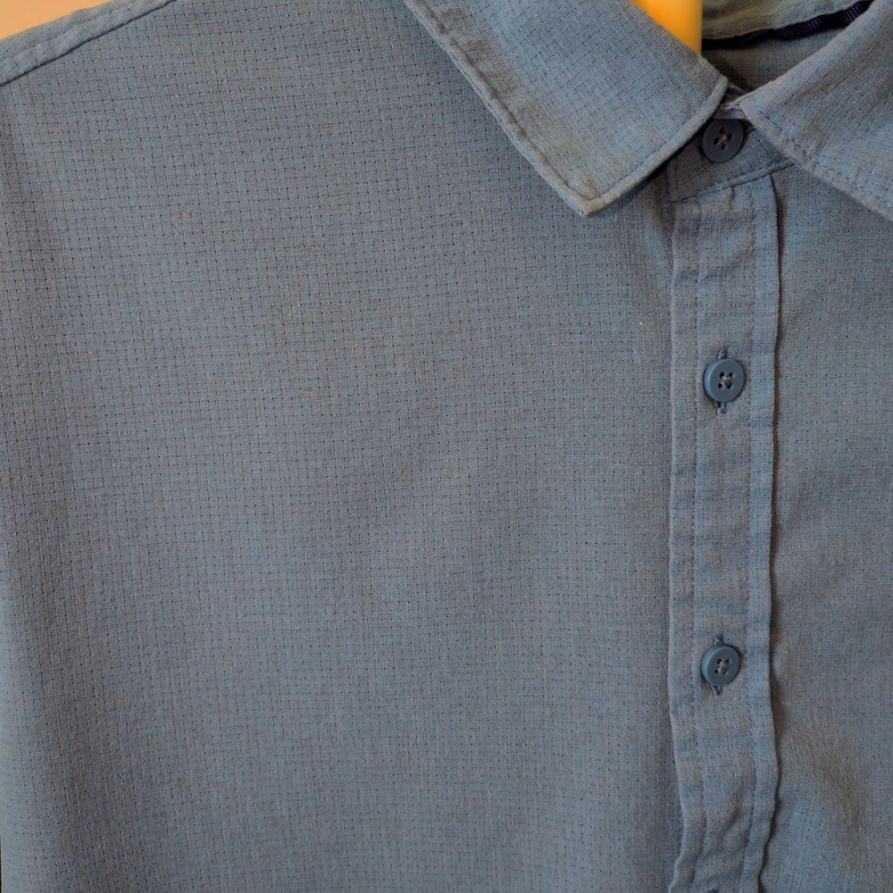 Apt 9 Performance Button Down Men XLT Blue Premier Flex Tech Mesh Short Sleeve - Picture 4 of 8